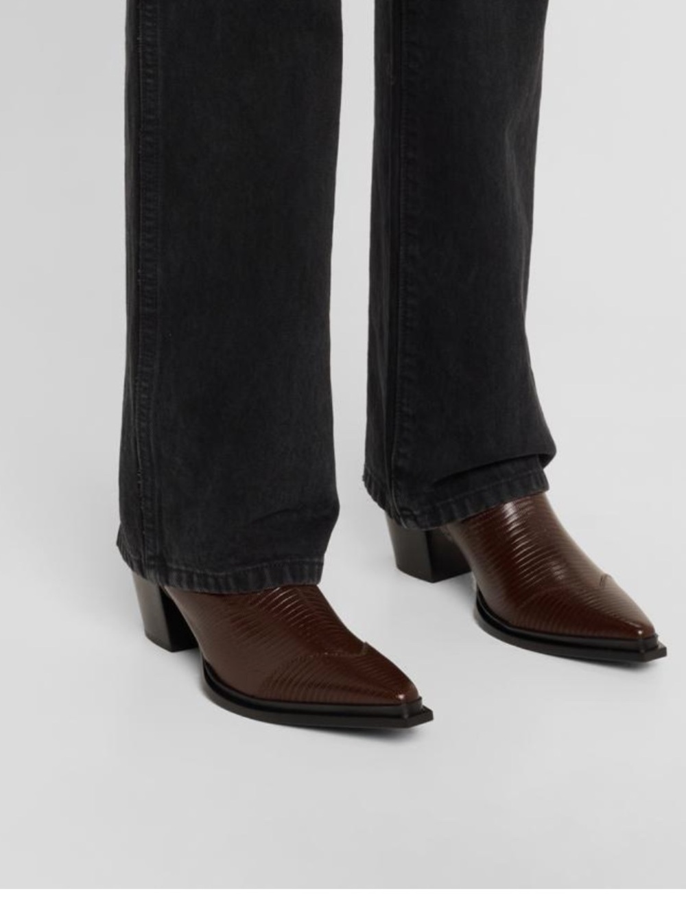 Jimmy Choo Brown Lizard-Embossed Pointed-Toe Ankle Boots - Picture 5 of 13